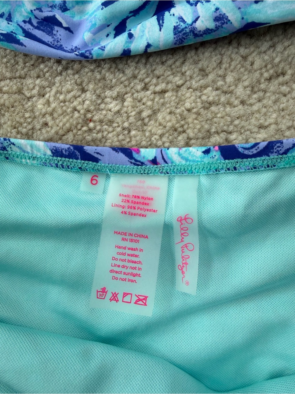 Lilly Pulitzer Top Size 4 Bottom Size 6 Twilight Blue Tankini Two Piece Swimsuit - Picture 6 of 9